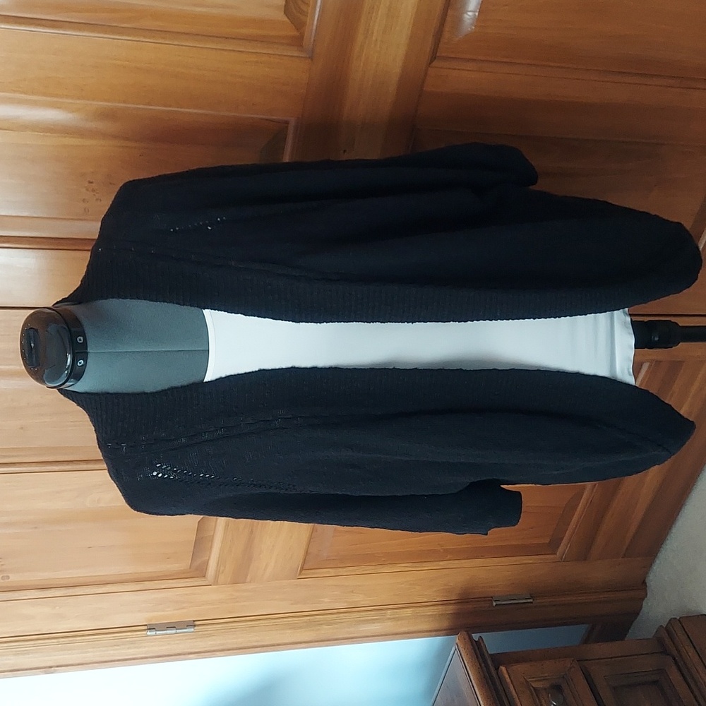 * a.n.a. Black Soft Cable Knit Open Cardigan Sweater, With A Back Design Size 3X